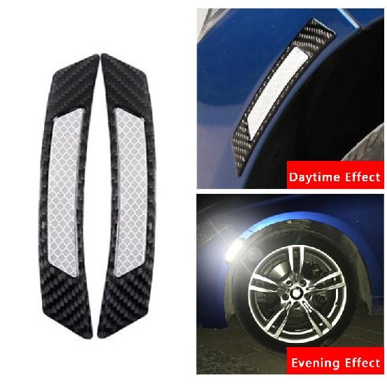 

Светоотражающая полоса для предотвращения столкновений, 2 шт., бирка безопасности, предупреждающая авто-сторонняя полоса против царапин, наклейка на бампер двери автомобиля, безопасность 04