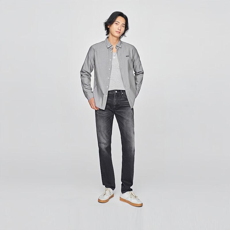 Lee Men's 2025 A/W Dark Gray Tapered Mid-Waist Five-Pocket Jeans