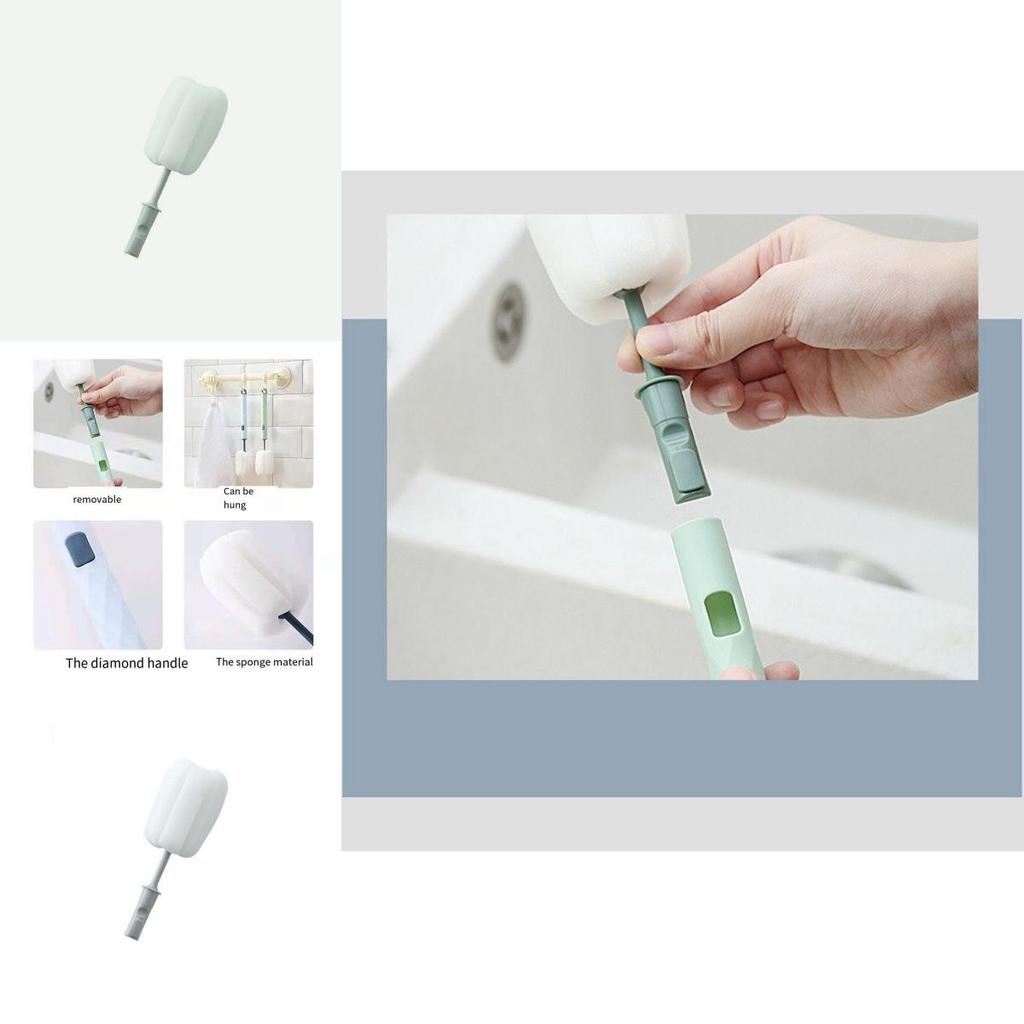 Versatile Sponge Cleaning Cup Brush With Long Handle And Removable Head For Easy Washing