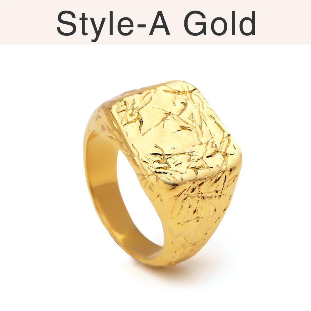 Bark texture ring ins niche design fashionable personalized ring exaggerated European and American jewelry