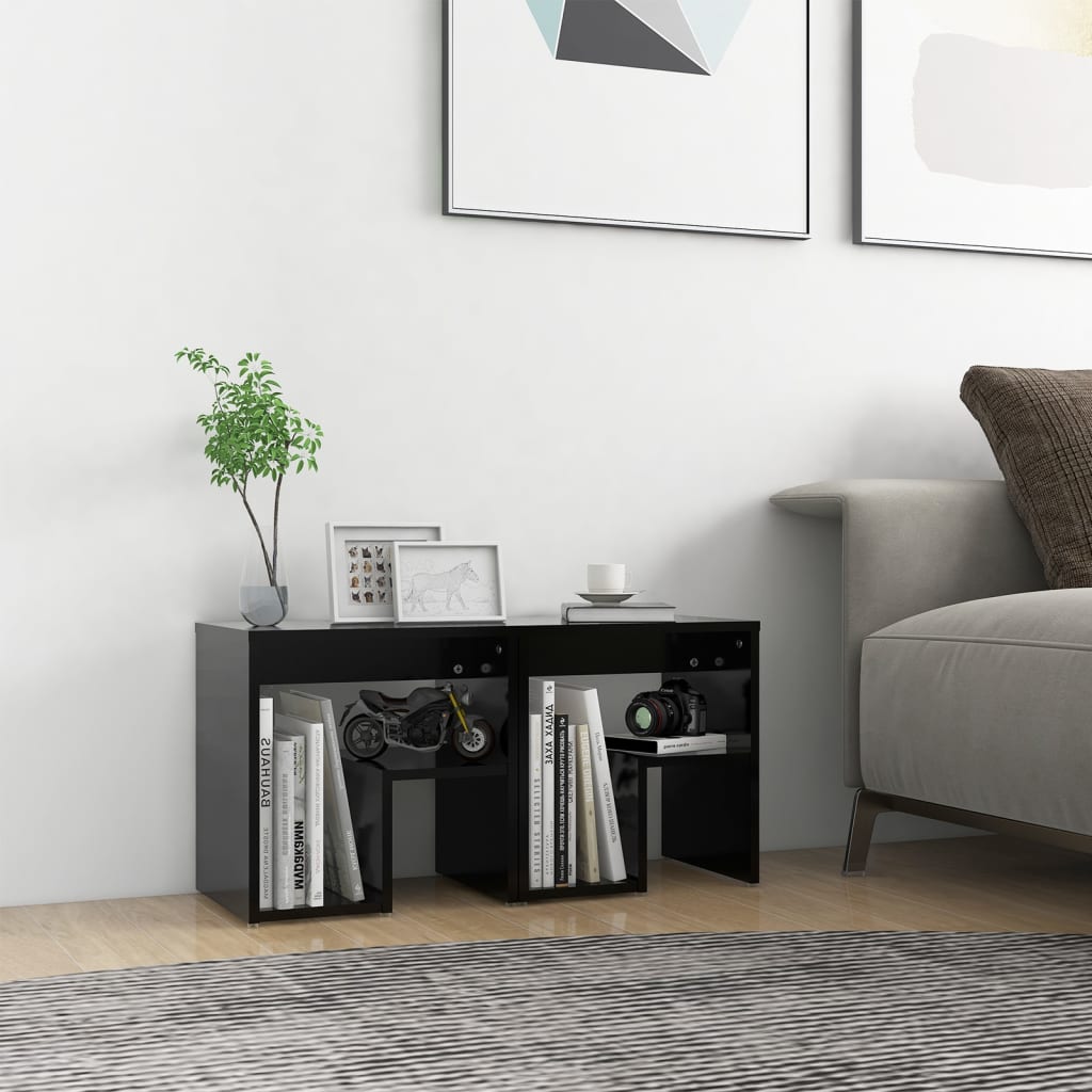 Nightstands 2 pcs Black 40 x 30 x 40 cm Particleboard