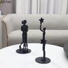 Black Cast Iron Figures Statue Desk Decoration Ornaments Modern Crafts Abstract Character Sculpture Room Aesthetics Decor