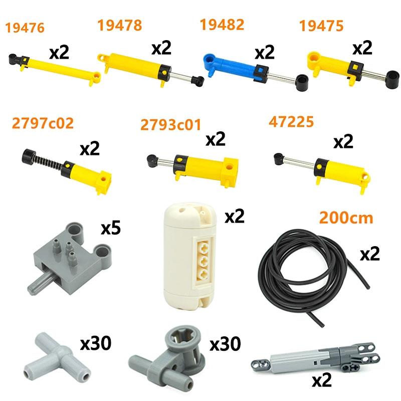 MOC Technical Pneumatic Pump and Air Tank Cylinder Set Reinforced Block Parts 19476
