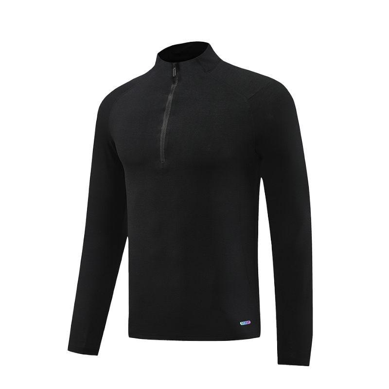 Men's Quick-Dry Long Sleeve Sun Protection T-Shirt with Half Zip for Sports & Fitness