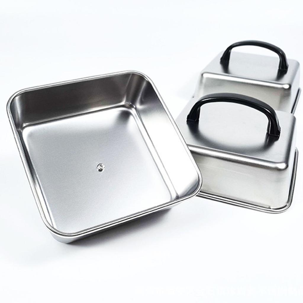 Stainless Steel BBQ Grill Lid With Ergonomic Handle Square Basting Cover Cheese Melting Dome For Indoor And Outdoor Use
