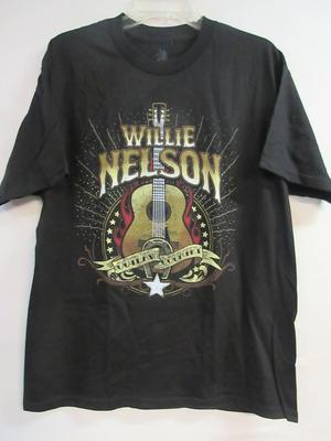 MERCHANDISE OFFICIELLE WILLIE NELSON OUTLAW GUITAR BAND CONCERT MUSIQUE T-shirt Unisexe Large