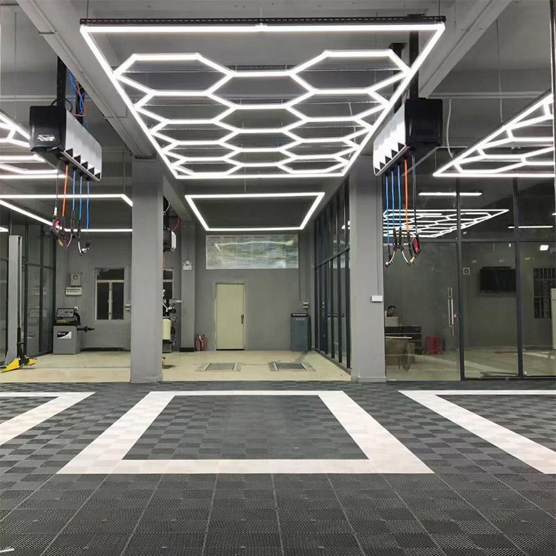 ZK20 110V-240 Honeycomb Hexagon Ceiling Lamp Car Lighting for Garage Hexagon Led Light for Auto Detailing Wash Beauty Station