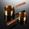 8Pcs Wooden Handle Stainless Steel Measuring Cups Spoons Baking Tools Coffee Measuring Spoon Set Bartending Scale Accessories