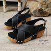 Fashion Women's Sandals 2025 Fashion Cross Strap Platform Slippers for Women Plus Size Wedge Sandal Woman New Style Rivet Non-Slip Shoes