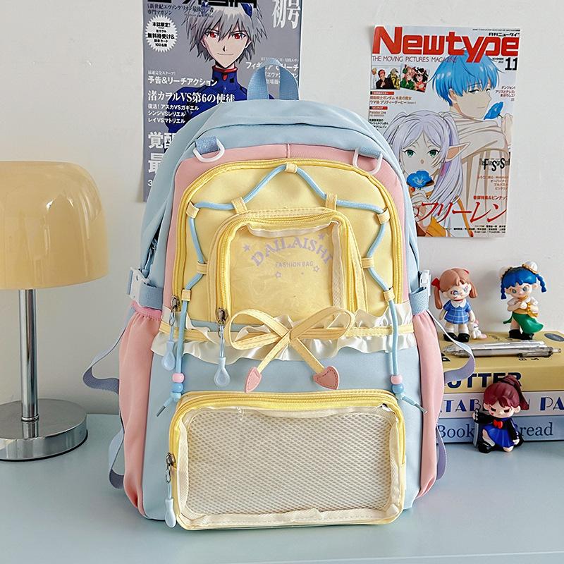 Single-shoulder Large-capacity Crossbody Bag, Transparent Pain Bag, Tote Student Super Cute Backpack