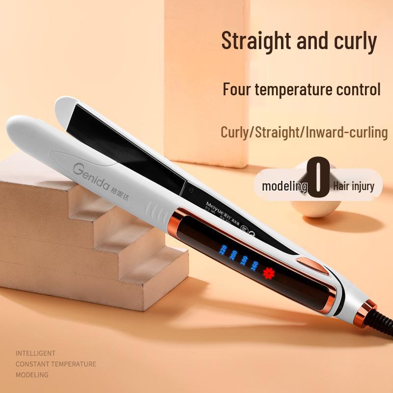 Adjustable Hair Straightener & Curler for Dorms - Works On Wet & Dry Hair