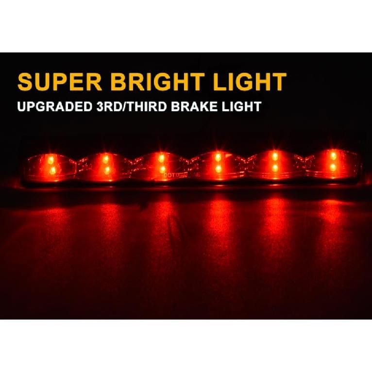 G-PLUS Red Lens LED 3Rd Brake Light Fit Leer, ARE, Century, Jason And Astro LED Recessed 3Rd Third Brake Light Lamp AT-LED-36R Chrome Housing