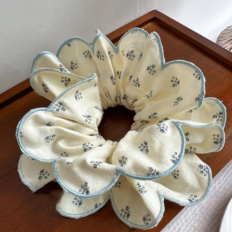 Hair Tie Blue Floral Hair Rope Floral Scrunchies Princess At Large Floral Tie Princess At Large Hair Tie