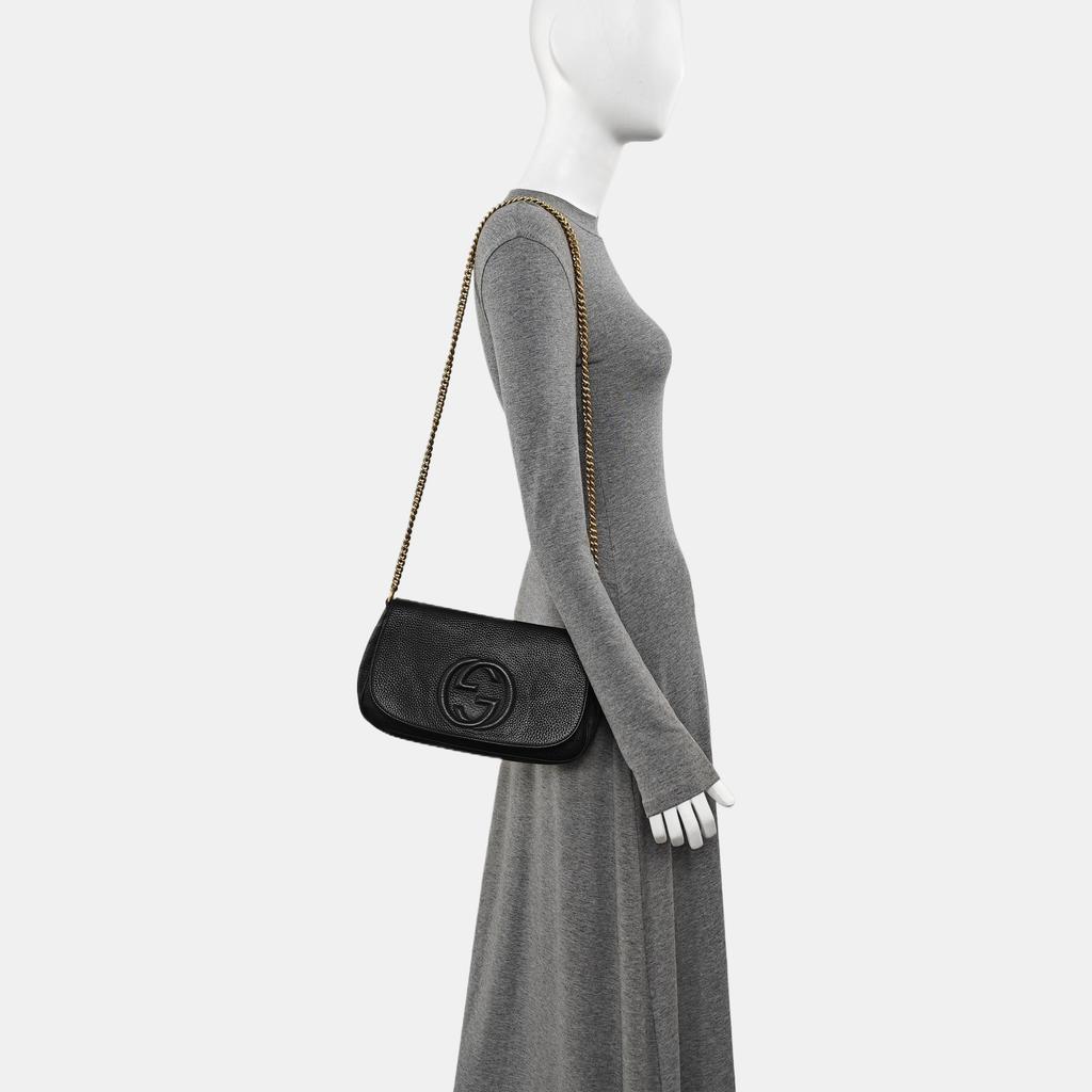 [Gebraucht] Geprägtes Logo Kette Quaste Leder Crossbody Umhängetasche - Gut #FU4MSI