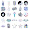 50PCS Holographic Laser Stickers: Cool, Trendy, Waterproof for Helmets, Cars, Stationery