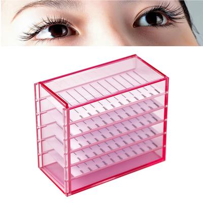 Aufbewahrungsbox für Wimpern aus Acryl, 5-lagiger Make-up-Organizer, transparente Aufbewahrungsbox für Wimpern zum Pfropfen von Wimpernverlängerungen