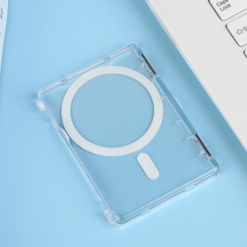 Für Telefon Magsafe Transparente Hülle Magnetischer Ständer Halter Geldbörse 2 Kartenfächer Doppelter Starker Magnet Stoßfeste Handyhülle