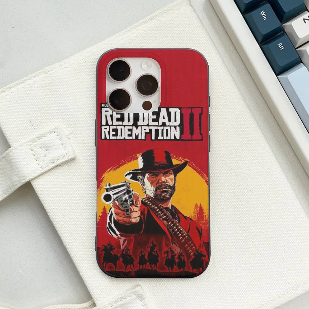 Red Dead Redemption RDR 2 Phone Case For iPhone 17 16 15 11 12 13 14 Pro Max Soft Corrugated Silicone Cover Case