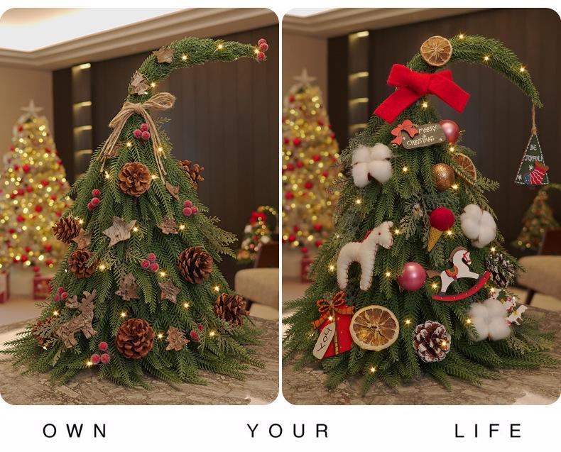 Pure PE Simulation Noble Fir Tree Desktop Ornament for High-End Restaurant and Hotel Christmas Decorations