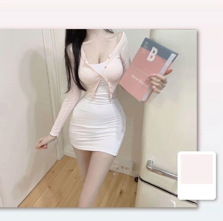 Korean Autumn 2025 Slimming Waist Sleeveless High-Waist Camisole Dress with Big Collar