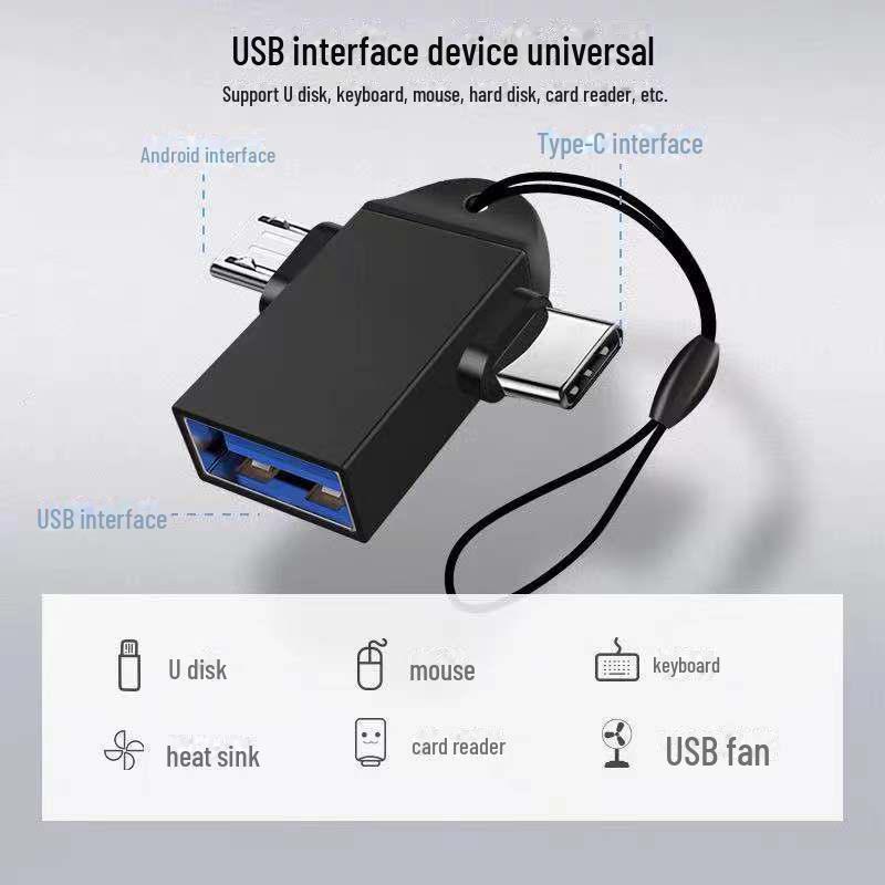 USB 3.0 to Type-C + Android OTG Adapter: Two-in-One Data & Charging Converter