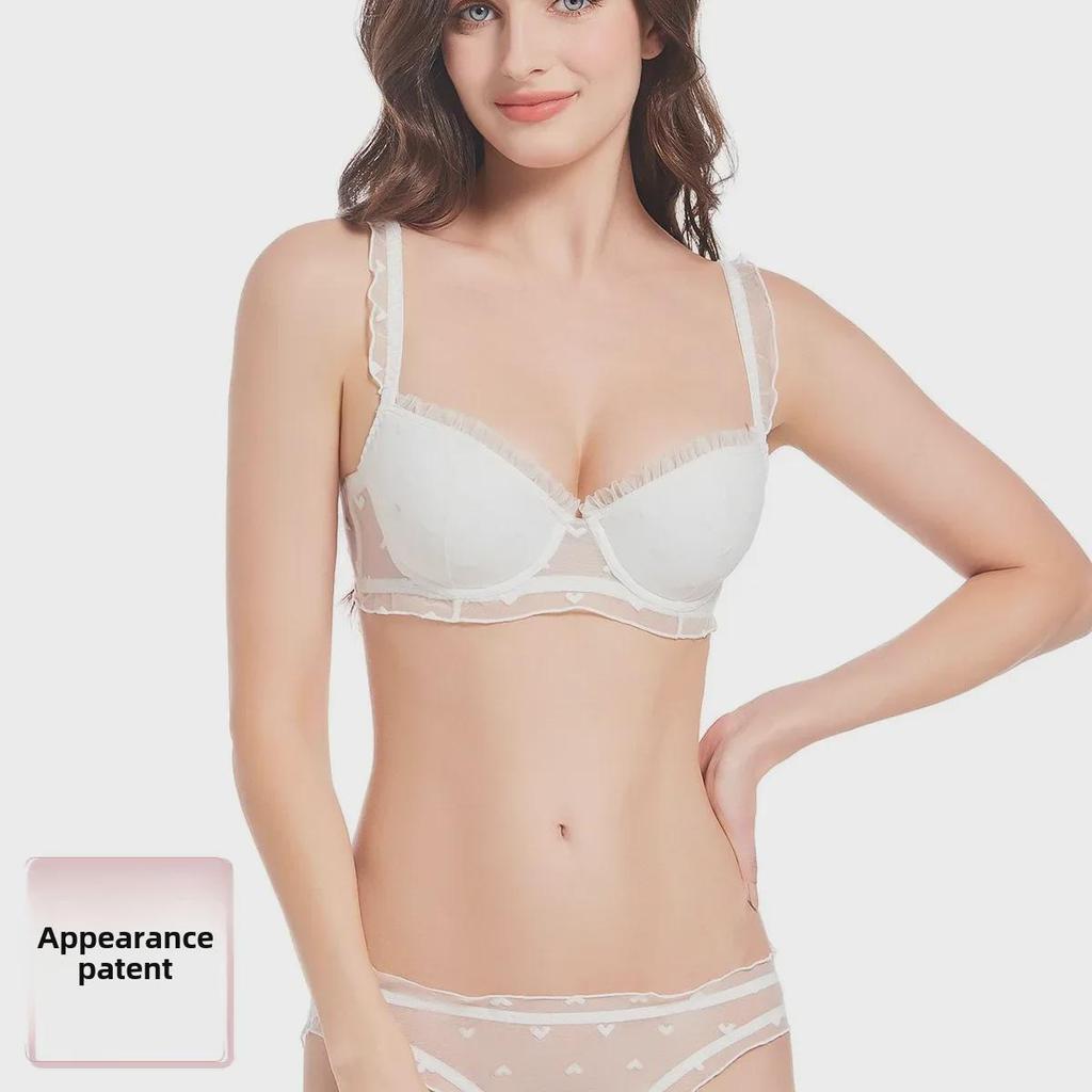 Elegantes französisches Spitzen-Dessous-Set - Sexy Push-up-BH mit passendem Höschen