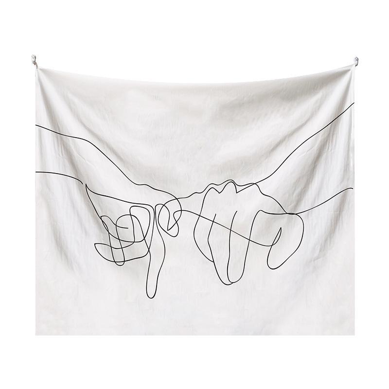 Couple Abstraction Tapestry Home Bedroom Hanging Dormitory Decoration Background Decor White Line Art Wall Hanging Tapestry