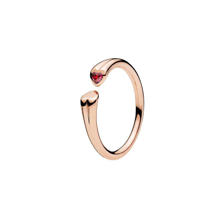 Pandora Two Hearts Intertwined Heart-Shaped Open Design Ring Women ring Rose-Gold 186570CZR 52