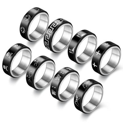 Drehbarer Titanstahlring für Herren - Stressabbauender Modeschmuck, Beliebtes europäisches und amerikanisches Design