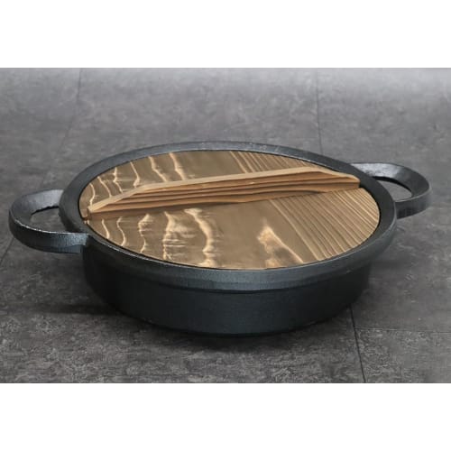 Asahi Cast Iron Gyoza Pot, 28cm (Gas/IH Compatible), Commercial Grade