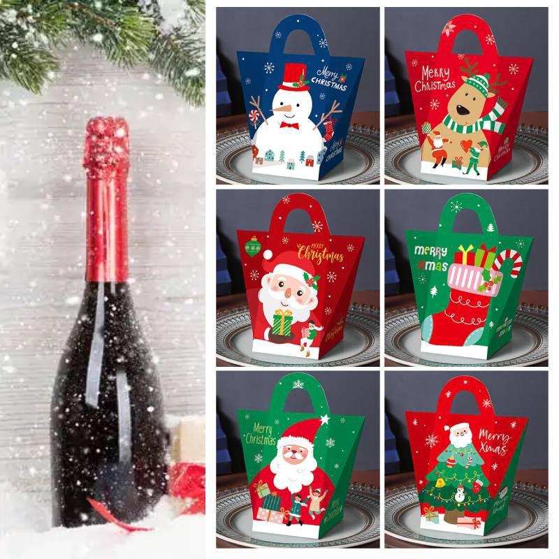 Stylish 5ps Christmas Handbag Design Party Paper Candy Gift Box