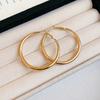 Fashion geometric round earrings French simple metal plain earrings temperament advanced sense light luxury earrings women