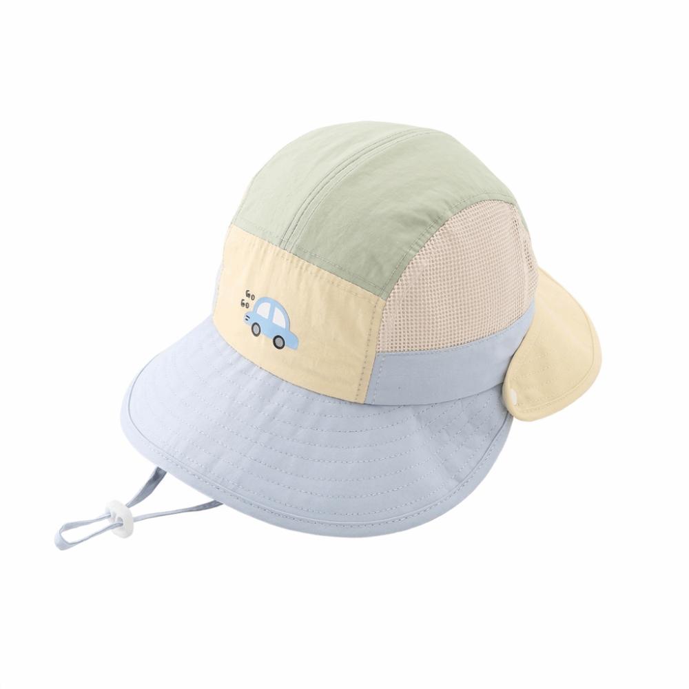 Quick-dry Cartoon Bucket Hat Car Children's Fisherman Hat Breathable Summer Kid Sun Hat Boy