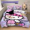 3pcs Bath Hello Kitty Print Cover Set Ultra Soft, Breathable, and Comfortable Bedding with Stylish Design for Bedroom and Guest Room Decor 1 Cove
