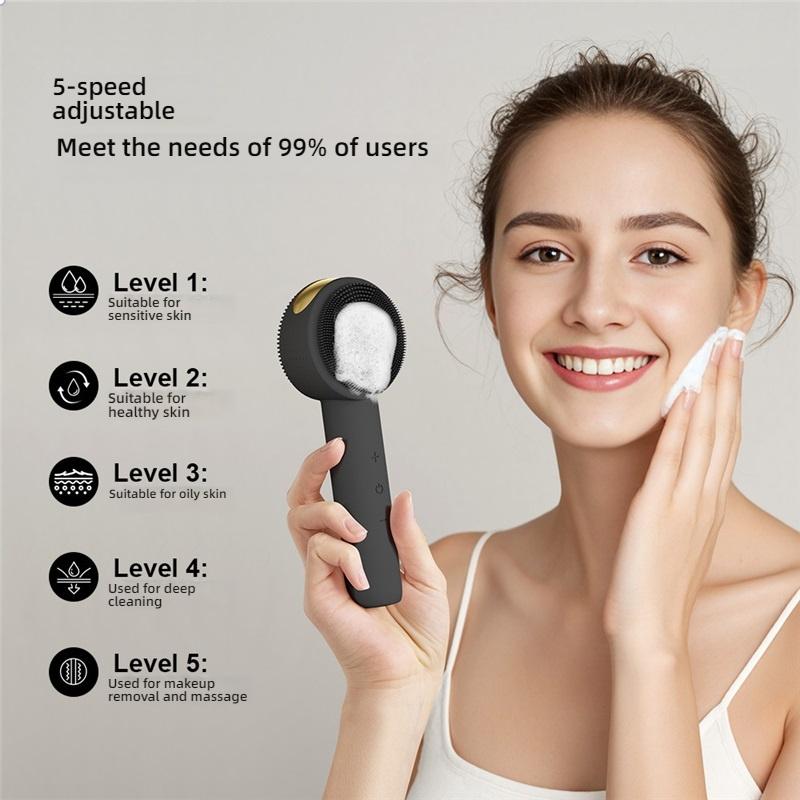 Household Electric Silicone Facial Cleansing Brush for Face, Hot Compress To Clean Pores, Universal Facial Cleansing Instrument