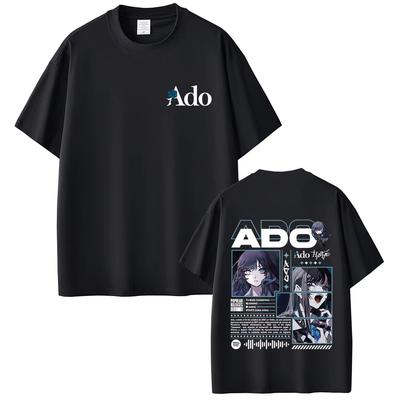 Ado Gira Mundial 2025 Camiseta Hibana Moda Masculina Casual Algodón Suave Camisetas Hombres Mujeres Moda Estilo Japonés Camiseta de Manga Corta
