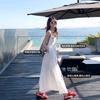 Korean Atmosphere Gentle White Suspender Dress Children Early Spring New First Love Temperament Long Skirt