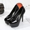 Fashion Black Patent Shoe Beige High Heels Basketball Platform Sexy Pump 2025 Sandals Ladies Shallow Mouth Work Dress Professional All-M