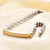 Fashionable New Cross-border 6MM Wide Personalized Curved Stainless Steel Bracelet with Laser Logo