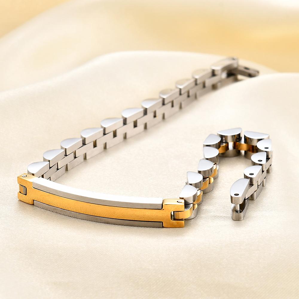 Fashionable New Cross-border 6MM Wide Personalized Curved Stainless Steel Bracelet with Laser Logo