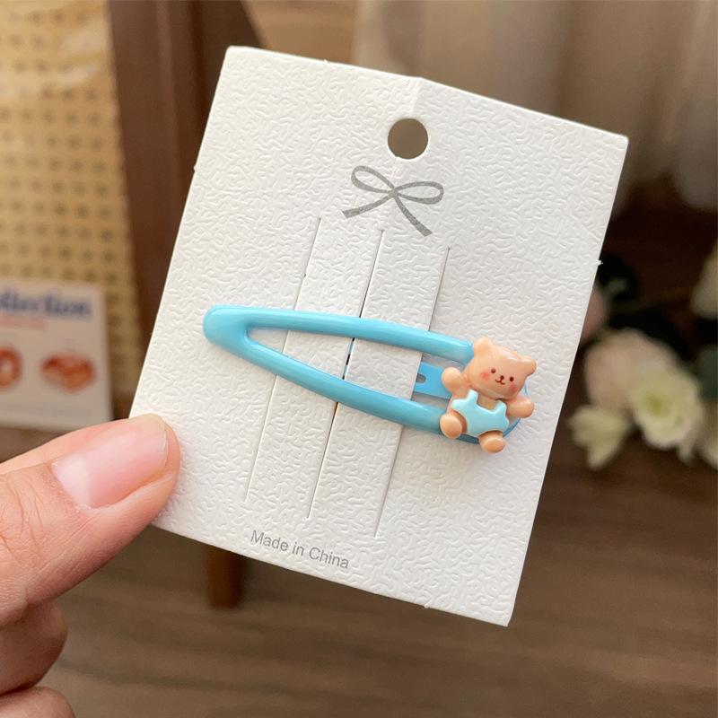 Adorable Bear Hair Clip for Girls: Duckbill Side Bangs Clip, Children's BB Star Hairpin.