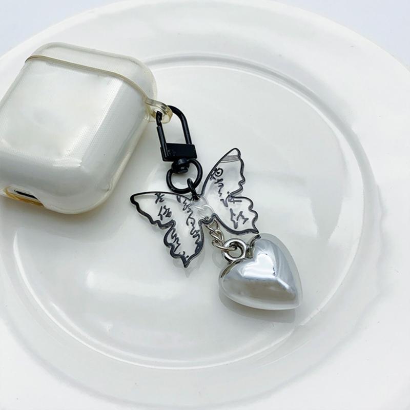 Chinese Style Phone Chain Calligraphy Butterfly Pendant Keyring Cellphones Strap