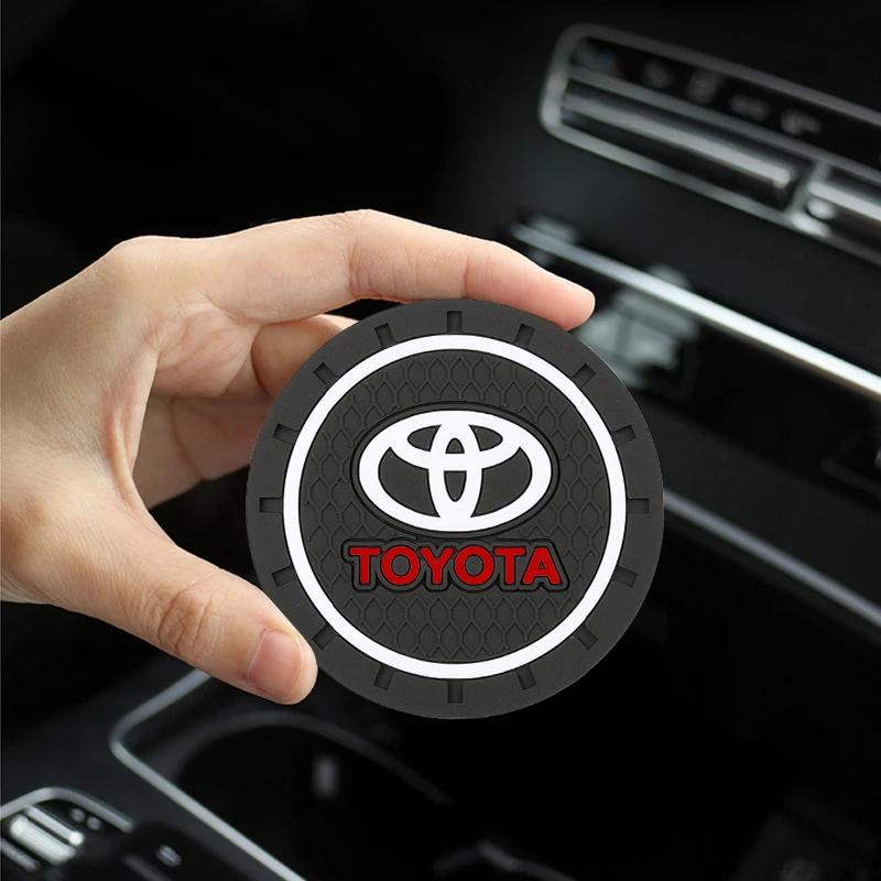 Toyota 2026 New Hub Caps Car Coaster Water Cup Bottle Holder Anti-slip Pad Mat Silica Gel Waterproof Toyota Car Sticker