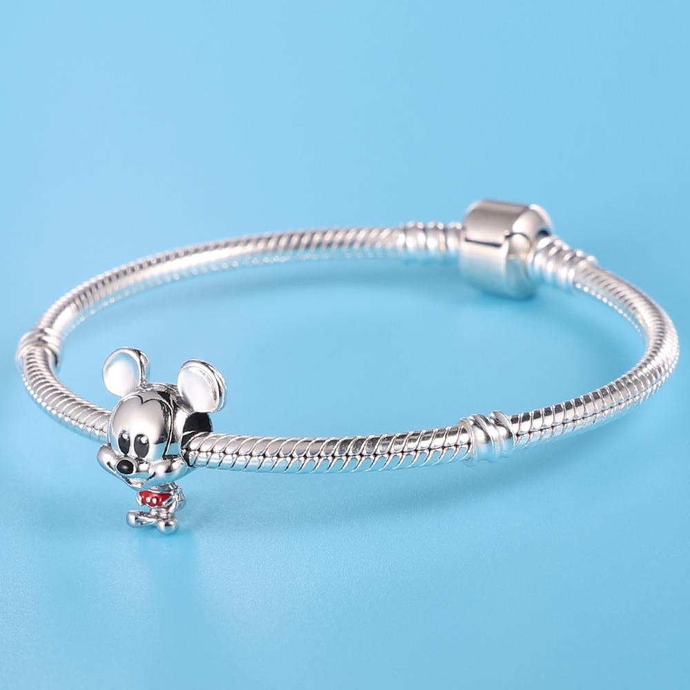 Brand New Authentic Original Charm Bead Components Bead Components Pendant Bead Component Copper Metal The little mouse in the red pants Charm Bead