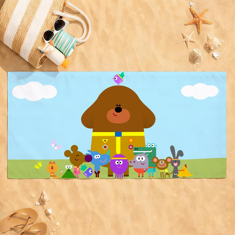 Cartoon Cute H-Hey D-Duggee Towel Quick Dry Absorbent Beach Towel for Sports, Fitness, Swimming and Outdoor Activities