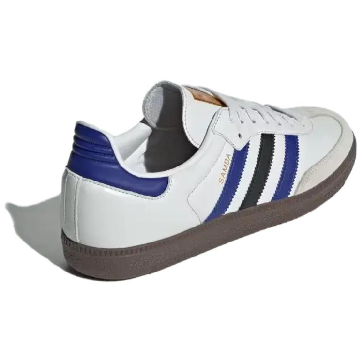 Adidas Samba OG White Active Blue Unisex Sneakers Crystal-White Matte-Gold ID1381
