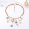 Light Luxury High-end Design Sense Alloy Animal Flower Fringed Pendant Women's Chain Necklace Casual Versatile