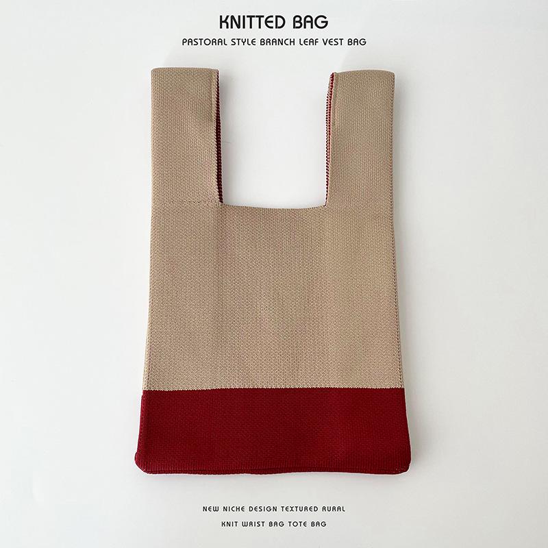 Colorful Knitted Handbags: Women's Fashion Shoulder Bags & Vest Waistcoat Styles