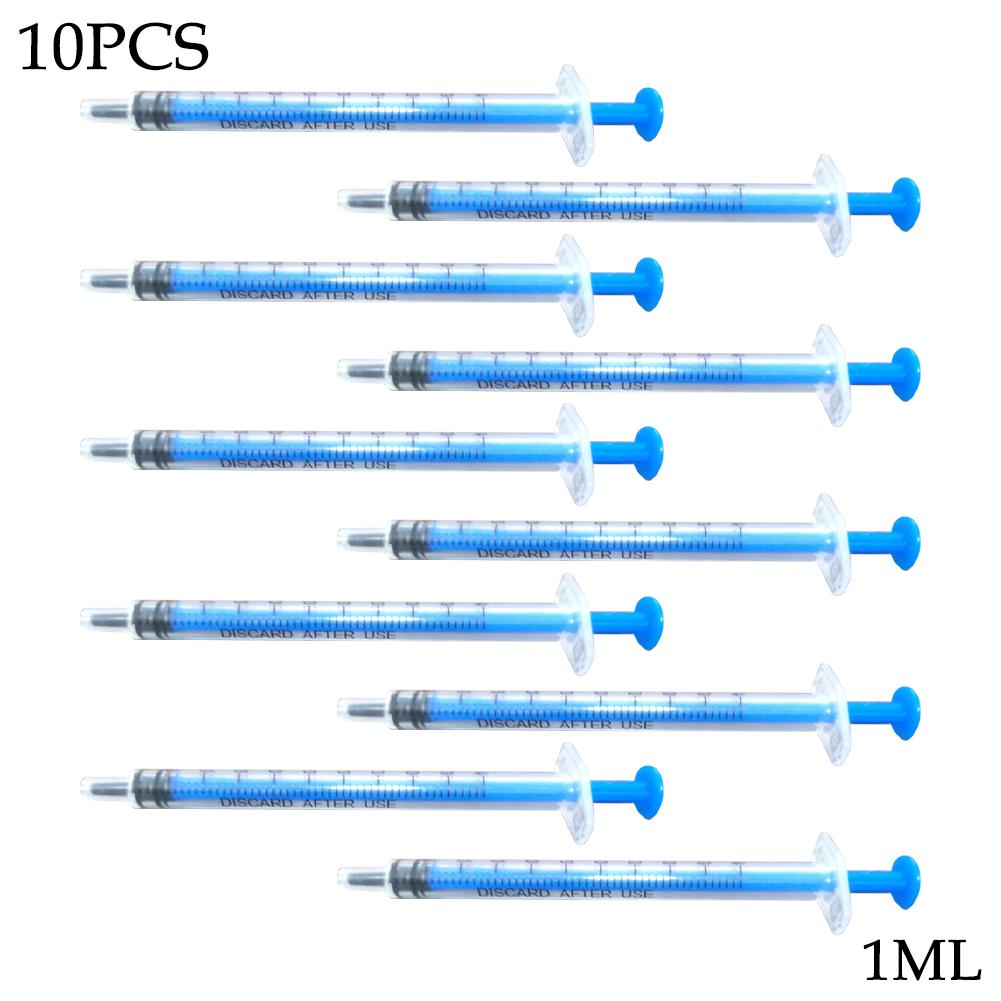 10PCS Transparent 1ml Syringe Without Needles For Industrial Adhesives Glue Soldering Plastic Pet Feed Syringe Tool