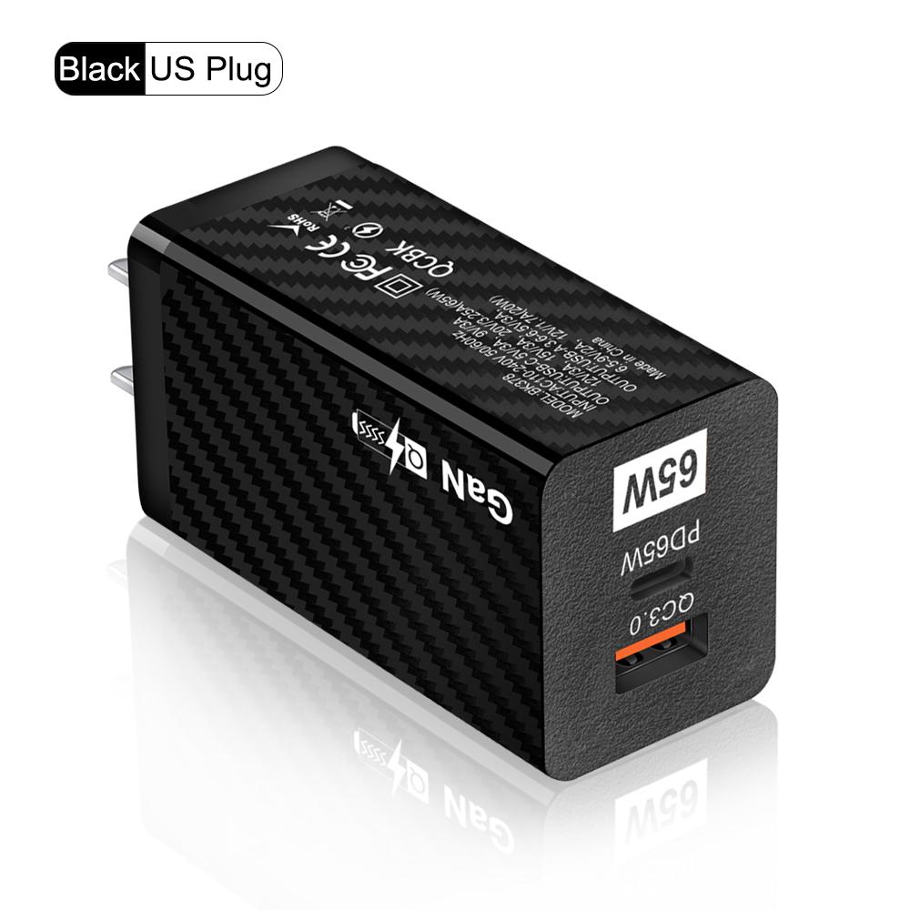 65W GaN Charger PD Quick Charge 4.0 3.0 Type C USB C Fast Charger Adapter Mobile Phone Portable Charger For Tablet iPhone 15 14